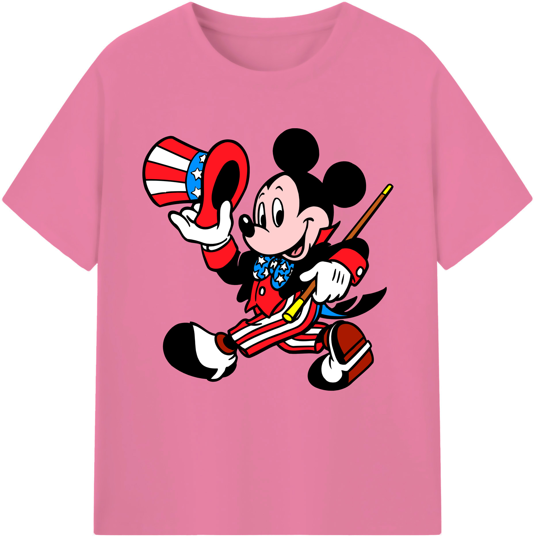 （画像用） ミッキーマウス Mickey Mouse 綿100％半袖Tシャツ（フロントプリント）